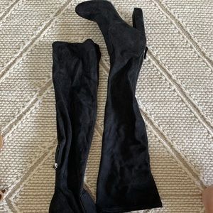 Over the knee black boots